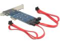 DELOCK sovitin, SATA/USB - 2xM.2, muk. matalaprof PCI-peitelevy (89374)