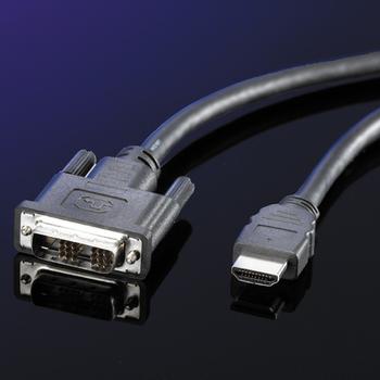 ROLINE DVI Cable DVI(18+1)-HDMI. M/M. Black. 2.0m (11.04.5522)