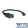 ROLINE HDMI HS Cable+Ethernet. A-D. F/M. 15cm (11.04.5584)