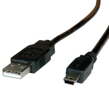 ROLINE USB 2.0 Cable Type A - 5-pin Mini black 0.8m (11.02.8708)
