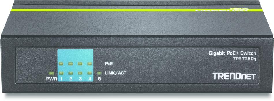 TRENDNET 5-port Gigabit PoE+ Switch (TPE-TG50G)