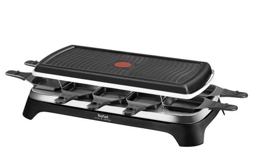 TEFAL Raclette Inox & Design 10 panner sort RE458812 Non-stick belegg, Thermo-Spot®,  slitesterk,  motstandsdyktig,  enkel å rengjøre (RE458812)