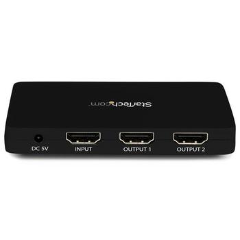 StarTech HDMI Splitter 1 In 2 Out - 4k 30Hz - 2 Port - Aluminum - HDMI Multi Port - HDMI Audio Splitter (ST122HD4K) - video/ audio switch - 2 porter (ST122HD4K)