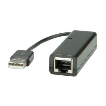 VALUE USB 2.0 Ethernet adapter, 10/100, USB-A: Han - RJ45: Hun, sort (12.99.1107)