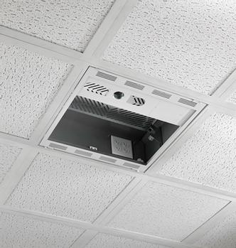 CHIEF MFG CMS492C | Above Suspended Ceiling Storage Box with Column Drop | StÃ¥l | Vit (CMS492C)