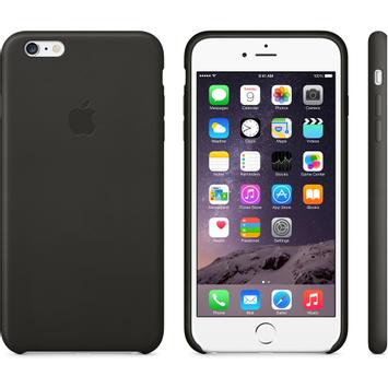 Apple Baksidedeksel for mobiltelefon - lær - svart - for iPhone 6 Plus, 6s Plus (MGQX2ZM/A)