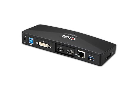 Club 3D SenseVision USB 3.0 4K Docking Station - dokkingstasjon - USB - DVI, HDMI, DP - 1GbE (CSV-3103D)