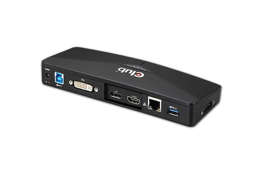 Club 3D SenseVision USB 3.0 4K Docking Station - dokkingstasjon - USB - DVI, HDMI, DP - 1GbE (CSV-3103D)