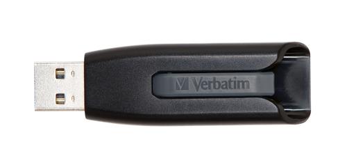 VERBATIM 256GB Store'n'Go V3 USB Retail forpakning,  Sort/grå (49168)