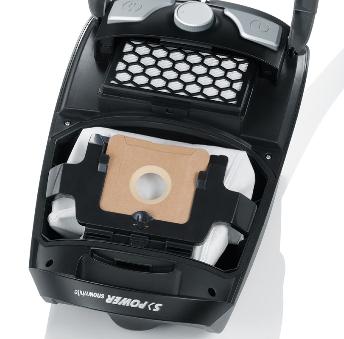 SEVERIN S'POWER BC 7045 snowwhite Støvsuger Beholder 3liter Platingrå/ granatrød (BC7045)