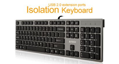 A4TECH Keyboard A4Tech KV-300H Grey USB, US (A4TKLA39976)