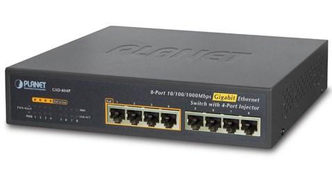 PLANET 10" 8-P 10/ 100/ 1000 Gigabit (GSD-804P)
