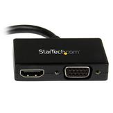 StarTech Travel A/V Adapter: Mini DisplayPort to HDMI or VGA Converter - Videokonverter - DisplayPort - HDMI, VGA - svart (MDP2HDVGA)