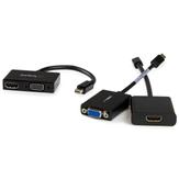 StarTech Travel A/V Adapter: Mini DisplayPort to HDMI or VGA Converter - Videokonverter - DisplayPort - HDMI, VGA - svart (MDP2HDVGA)