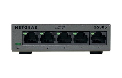 NETGEAR R GS305 - V3 - switch - unmanaged - 5 x 10/ 100/ 1000 - desktop, wall-mountable (GS305-300UKS)