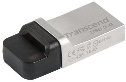 TRANSCEND JetFlash 880 - USB flash drive - 32 GB - USB 3.0 / micro USB - silver (TS32GJF880S)
