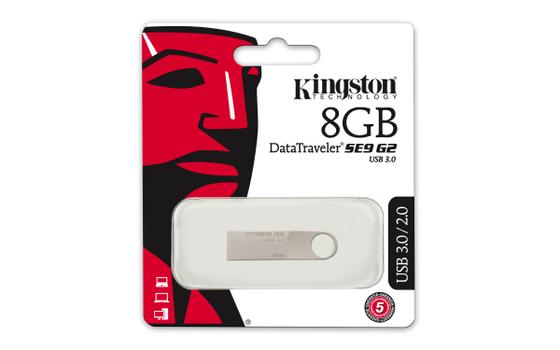 KINGSTON DataTraveler SE9 G2 8 GB Den populære SE9, endelig nå med USB3.0 fart. (DTSE9G2/8GB)