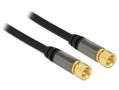 DELOCK Antennkabel,  RG6/U, skruvm F-kontakt hane - hane, 75 Ohm, svart (88918)