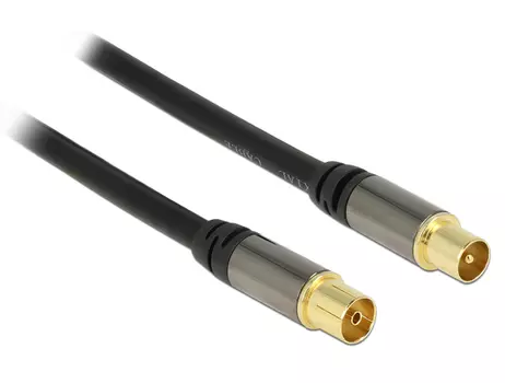 DELOCK Antenna Cable IEC Plug > IEC Jack 3 m black (88924)