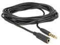 DELOCK Stereo Jack Extension Cable 3.5 mm 4 pin M-F 3m Black (84668)