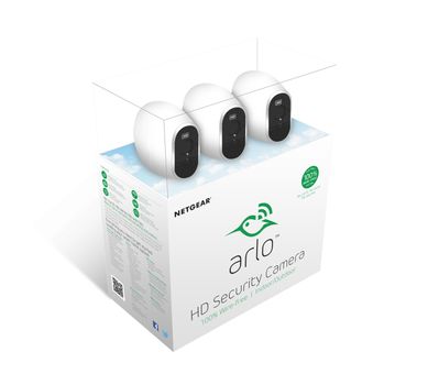 ARLO VMS3330-100EUS Smart Home 3 HD Camera Security System - wireless, Indoor/ Outdoor,  motion sensor, night vision - white (VMS3330-100EUS)