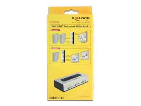 DELOCK DVI Switch Delock 2 ingång -> 1 utgång DVI(24+5) bidirekt (87664)