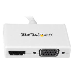 STARTECH Travel A/V Adapter: 2-in-1 Mini DisplayPort to HDMI or VGA Converter -White (MDP2HDVGAW)