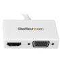 STARTECH Travel A/V Adapter: 2-in-1 Mini DisplayPort to HDMI or VGA Converter -White (MDP2HDVGAW)