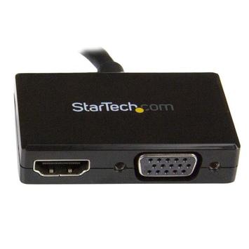 StarTech 2 in 1 Displayport Adapter - DisplayPort to HDMI or VGA - DisplayPort Adapter - 1920x1200 - Travel Adapter (DP2HDVGA) - videokonverter - svart (DP2HDVGA)