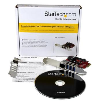 STARTECH 3 PORT PCIE USB 3.0 CARD + GBE (PEXUSB3S3GE)