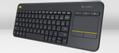 LOGITECH WIRELESS TOUCH KEYBOARD K400 PLUS BLACK (GERMAN) K400+ BLACK  IN PERP (920-007127)
