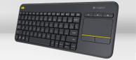 Logitech Wireless Touch Keyboard K400 Plus - tastatur - Tysk - svart Inn-enhet (920-007127)