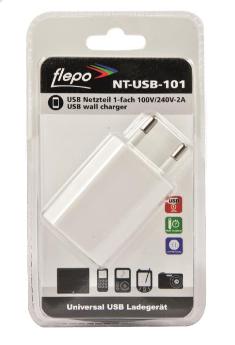 FLEPO Netzteil USB 1-fach 100V/ 240V-1A (NT-USB-101)