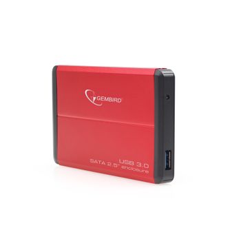 GEMBIRD HDD enclosure Gembird for 2.5'' SATA - USB 3.0, Aluminium,  Red (EE2-U3S-2-R)