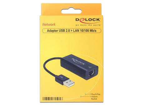 DELOCK Netværksadapter USB 2.0 100Mbps Kabling (62595)