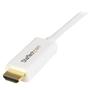 STARTECH StarTech.com Mini DisplayPort to HDMI Converter Cable - 3 ft (1m) - mDP to HDMI Adapter with Built-in Cable - (M / M) Ultra HD 4K - White (MDP2HDMM1MW) - Adapter cable - Mini DisplayPort male to HDMI  (MDP2HDMM1MW)