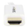 STARTECH Mini DisplayPort to HDMI Converter Cable -1m - 4K - White (MDP2HDMM1MW)