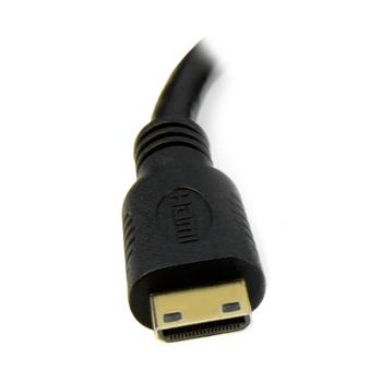 STARTECH StarTech.com 8 in Mini HDMI to DVI Cable Adapter, DVI-D to HDMI (1920x1200p),  19 Pin HDMI Mini (C) Male to DVI-D Female, Digital Monitor Adapter Cable M/F, 3.9 Gbps Bandwidth,  Black - Mini HDMI to DVI (HDCDVIMF8IN)
