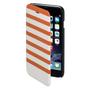 HAMA Lommebokveske DesignLine iPhone6/ 6S Stripe Oransje/ Hvit (138292)