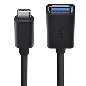 BELKIN USB-A til USB-C Adapter 12cm (sort) v3.1, 5GBPS, 1.5A (F2CU036BTBLK)