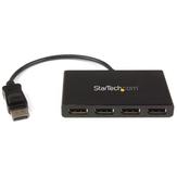 StarTech 4-Port Multi Monitor Adapter, DisplayPort 1.2 MST Hub, 4x 1080p, Video Splitter for Extended Desktop Mode on Windows PCs Only, DP to Quad DP Monitors MST Hub - DP Multi Stream Transport Hub (MSTDP124D (MSTDP124DP)