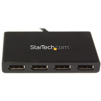 StarTech 4-Port Multi Monitor Adapter, DisplayPort 1.2 MST Hub, 4x 1080p, Video Splitter for Extended Desktop Mode on Windows PCs Only, DP to Quad DP Monitors MST Hub - DP Multi Stream Transport Hub (MSTDP124D (MSTDP124DP)