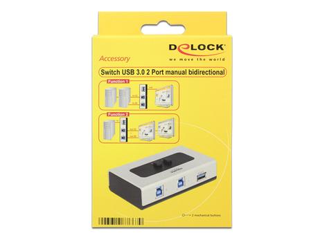 DELOCK USB3.0 Switch Delock 2 ingång -> 1 utgång bidirektional (87667)