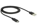 DELOCK USB 2.0 A til type C 1m sort (83600)