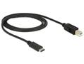 DELOCK USB 2.0 B til type C 1m sort (83601)