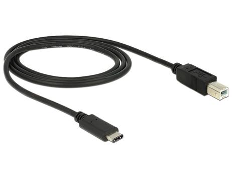 DELOCK USB 2.0 B til type C 1m sort (83601)