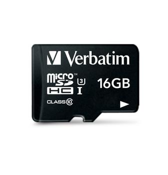 VERBATIM Micro SDHC Card PRO 16GB U3 with Adaptor (47040)