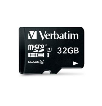 VERBATIM Micro SDHC Card PRO 32GB U3 with Adaptor (47041*10)