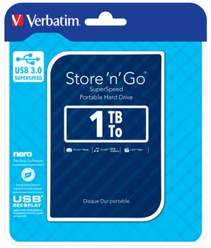 VERBATIM 1TB Hard Drive 2,5'' Store 'N' Go USB 3.0, Navy Blue (53200*4)