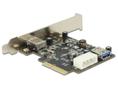 DELOCK PCI-Express x4 kort, 2xUSB 3.1 Typ A ho(int/ ext),  gen 2 (89399)